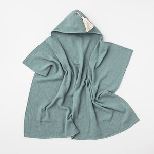 Organic Muslin Hooded Towel - Sage