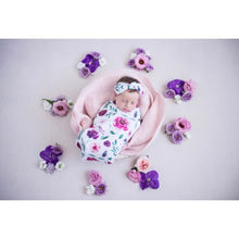 Load image into Gallery viewer, Peony Bloom snuggle swaddle &amp; topknot set - Aidenandava