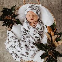 Load image into Gallery viewer, Quill baby jersey wrap &amp; beanie set - Aidenandava