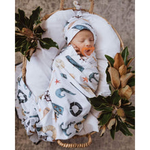 Load image into Gallery viewer, Shipwreck Baby jersey wrap &amp; beanie set - Aidenandava
