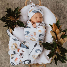 Load image into Gallery viewer, Shipwreck Baby jersey wrap &amp; beanie set - Aidenandava