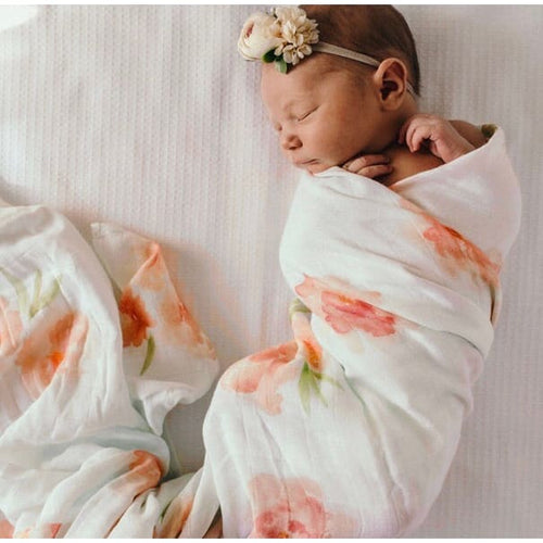 Sorbet Bloom organic muslin wrap - Aidenandava