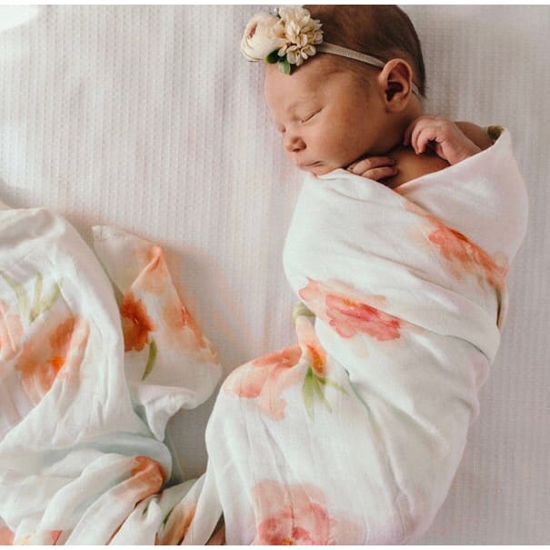 Sorbet Bloom organic muslin wrap - Aidenandava
