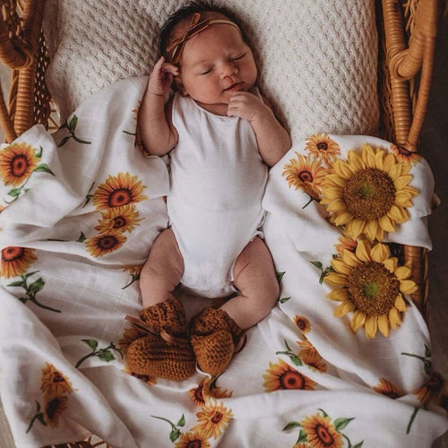 Sunflower Organic muslin wrap - Aidenandava