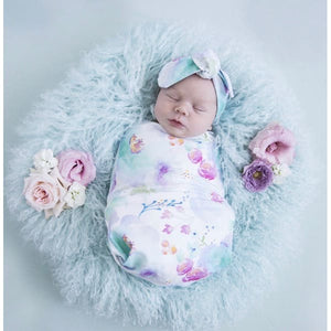 Sweet Petal snuggle swaddle & topknot set - Aidenandava