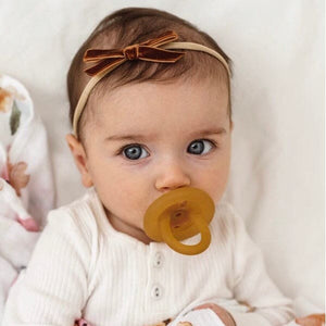 Toffee petite velvet bow - Aidenandava