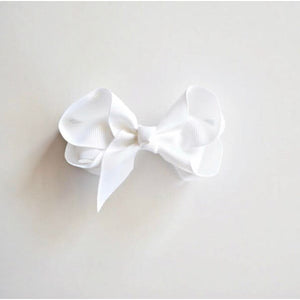 White bow clip - Medium - Aidenandava