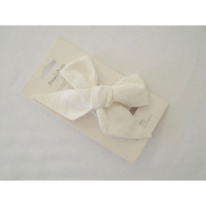 White Linen bow headband wrap - Aidenandava