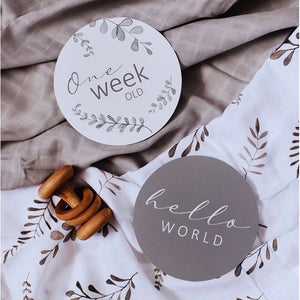 Wild Fern & Grey Milestone Cards